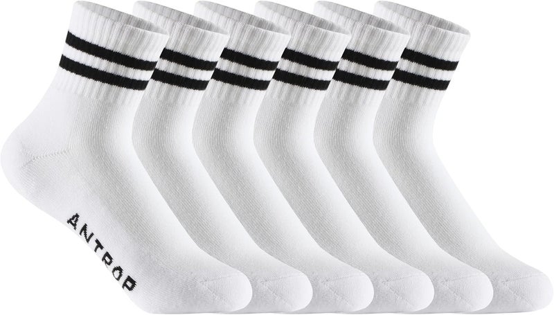 ANT21T Antrop WoMen Quarter Crew Cotton Heel Tab Athletic Running Cushion Socks - Image 1